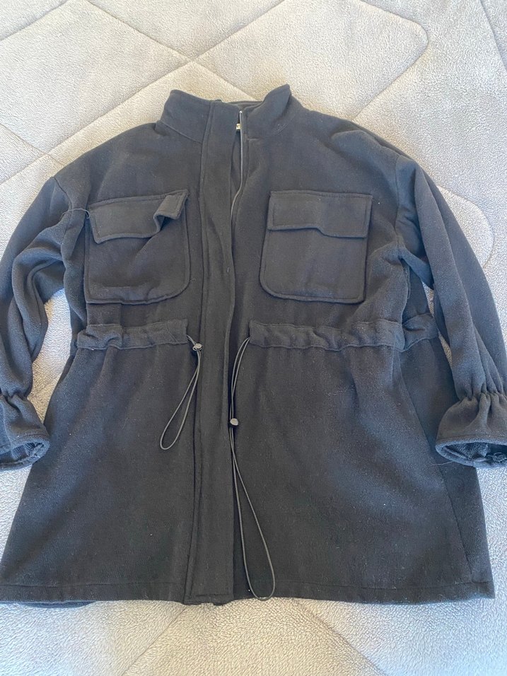 Siyah Fermuarlı Kadın Ceket - Görsel 2