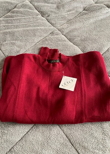 Bordo Uzun Kollu Kadın Kazak - Görsel 2