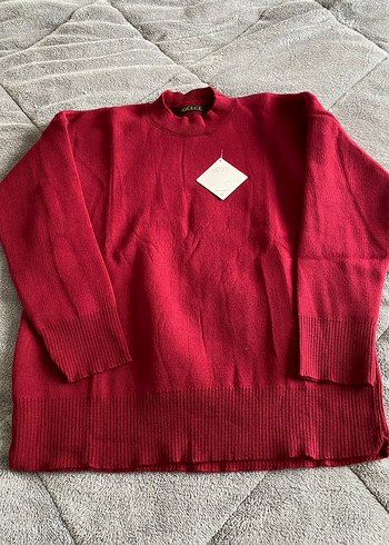 Bordo Uzun Kollu Kadın Kazak - Görsel 5