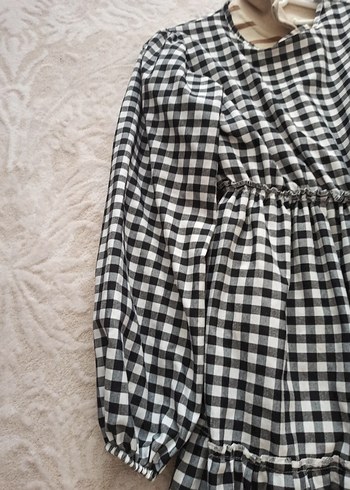 Uzun Ekose Pamuklu Salaş Elbise - Görsel 6