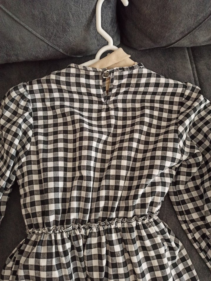 Uzun Ekose Pamuklu Salaş Elbise - Görsel 4