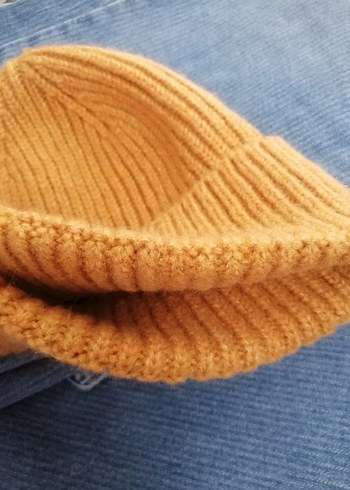 Sarı Örgü Kadın Bere - Görsel 5