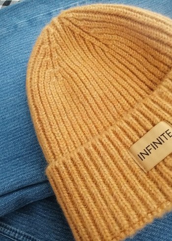 Sarı Örgü Kadın Bere - Görsel 4