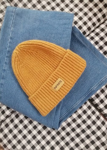 Sarı Örgü Kadın Bere - Görsel 2