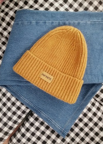 Sarı Örgü Kadın Bere - Görsel 3