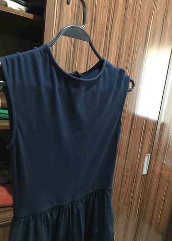 Stradivarius Lacivert Kolsuz Uzun Elbise