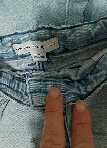 6-9 Ay Beden mavi Renk Kız bebek kot
