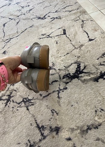 Kız Çocuk Gri Cırtcırtlı Sıcak içi pofuduk ayakkabı - Görsel 5