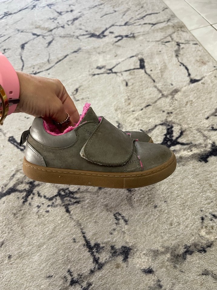 Kız Çocuk Gri Cırtcırtlı Sıcak içi pofuduk ayakkabı - Görsel 2