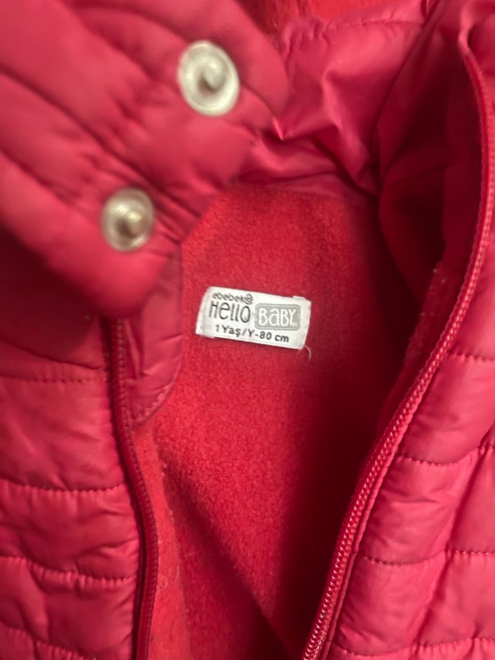 Kürklü Kapüşonlu Kırmızı Erkek Çocuk Mont - Görsel 2