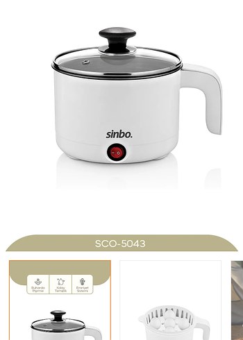 Sinbo SCO-5043 Beyaz Elektrikli Su Isıtıcısı