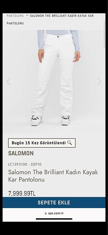 Salomon 10K Salomon kayak snowboard pantolon ve Roxy 10yaş