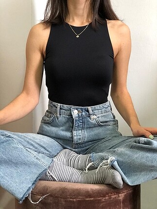Stradivarius marka halter yaka bodysuit