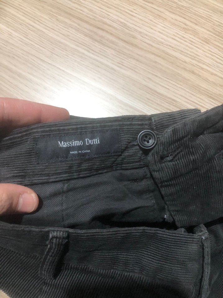 Massimo dutti kadife pantolon antrasit renk - Görsel 4