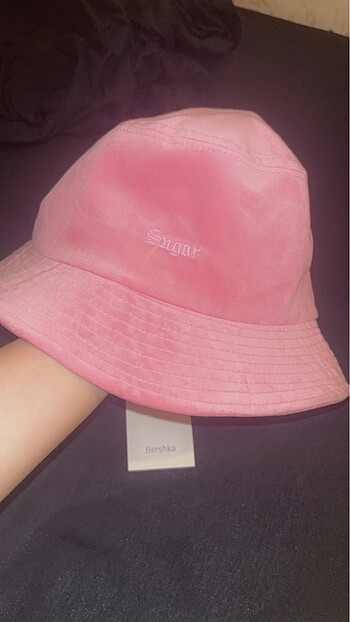 Bershka Bershka kadife y2k pembe şapka