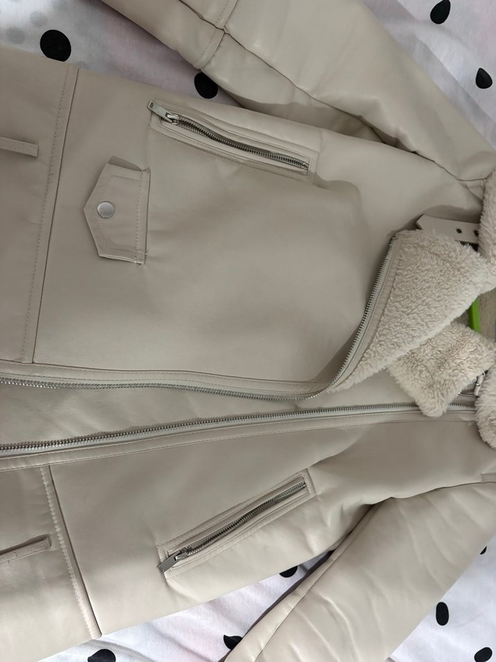 Stradivarius  Kürklü Deri Kadın Ceket - Görsel 5