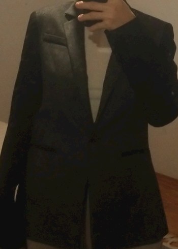 Koton Gri Kadın Düğmeli Midi Blazer Ceket