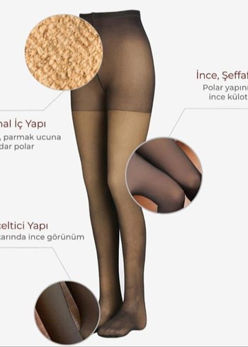 kadın bej termal tayt - Görsel 2