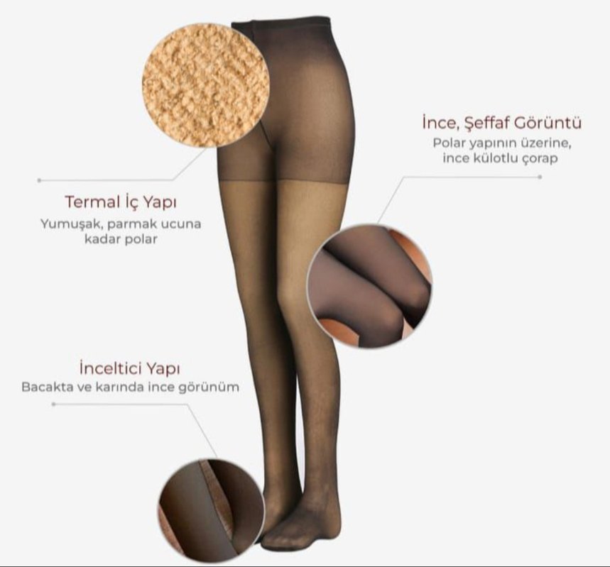 kadın bej termal tayt - Görsel 2