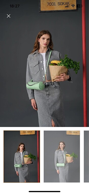 Gri Crop Ceket