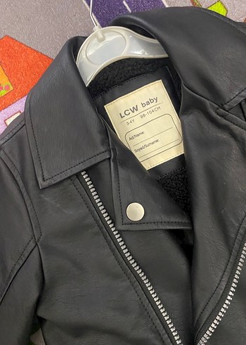 4 Yaş Beden Kız Çocuk Siyah Deri Biker Ceket