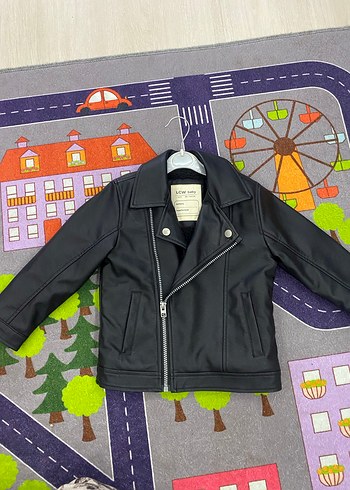 Kız Çocuk Siyah Deri Biker Ceket