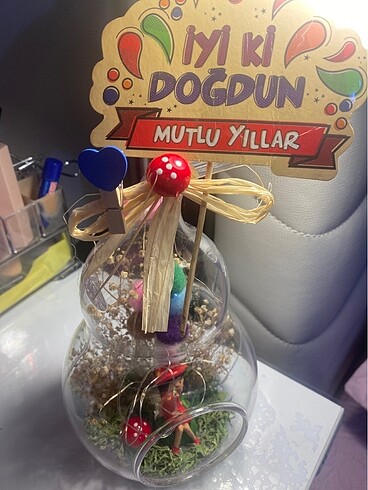 Teraryum armut peri led ışıklı