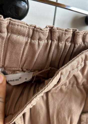 Bej Kemerli Kadın Keten Pantolon - Görsel 3