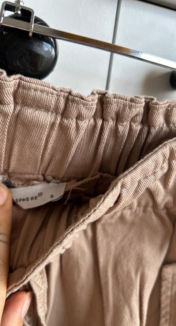 Bej Kemerli Kadın Keten Pantolon - Görsel 3