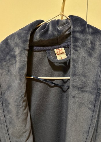 Mavi Normcore Kadife sabahlık - Görsel 2