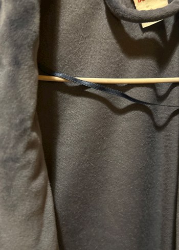 Mavi Normcore Kadife sabahlık - Görsel 4