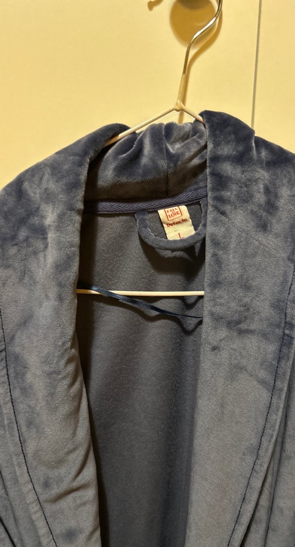 Mavi Normcore Kadife sabahlık - Görsel 2