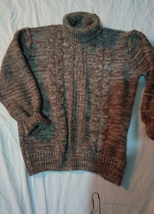 xl Beden kahverengi Renk orgu kazak vintage