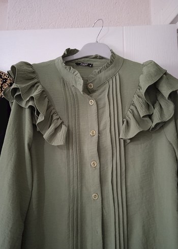 Fırfırlı Keten Kadın Tunik - Salaş Kesim - Görsel 3