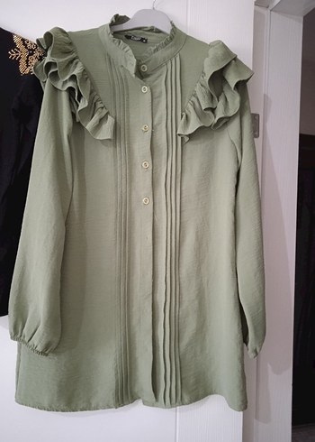 Fırfırlı Keten Kadın Tunik - Salaş Kesim - Görsel 2