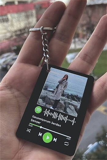  Siyah pleksi spotify anahtarlık