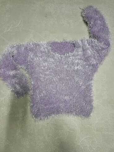 Lila peluş kazak