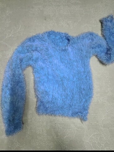 #mavi #tüylü #peluş #kazak