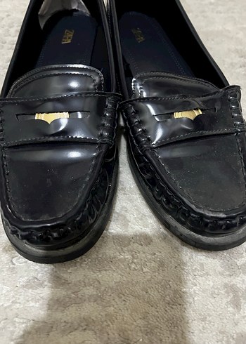 Lacivert Tokalı Klasik Kadın Loafer - Görsel 3