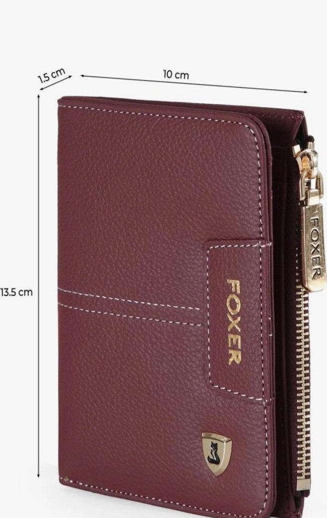 FOXER Bordo Deri Fermuarlı Kadın Cüzdanı - Görsel 4