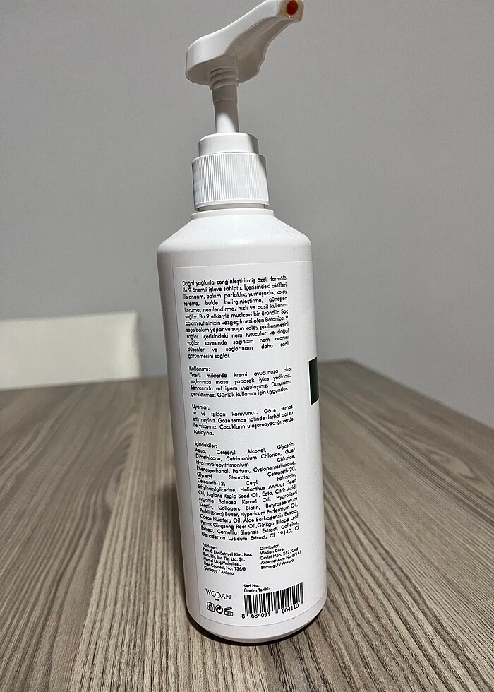 WODAN BOTANICAL 9 SAÇ BAKIM KREMİ 500ML - Görsel 3