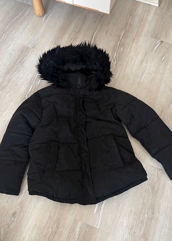 Koton Suni Kürklü kapüşonlu Siyah Kadın Şişme Mont - Görsel 4