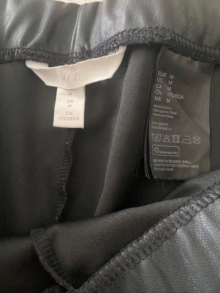 H&M Siyah Deri Kadın Tayt - Görsel 2