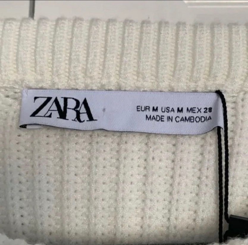 Zara Beyaz Örgü Salaş Uzun Kollu Kadın Kazak - Görsel 2