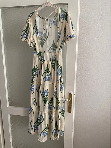 Zara desenli keten elbise - Görsel 6