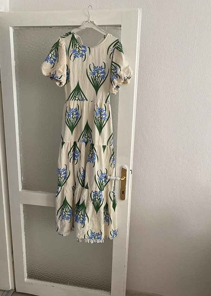 Zara desenli keten elbise - Görsel 4