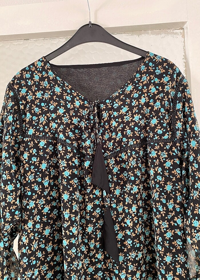 Truvakar kol büyük beden şifon tunik - Görsel 2