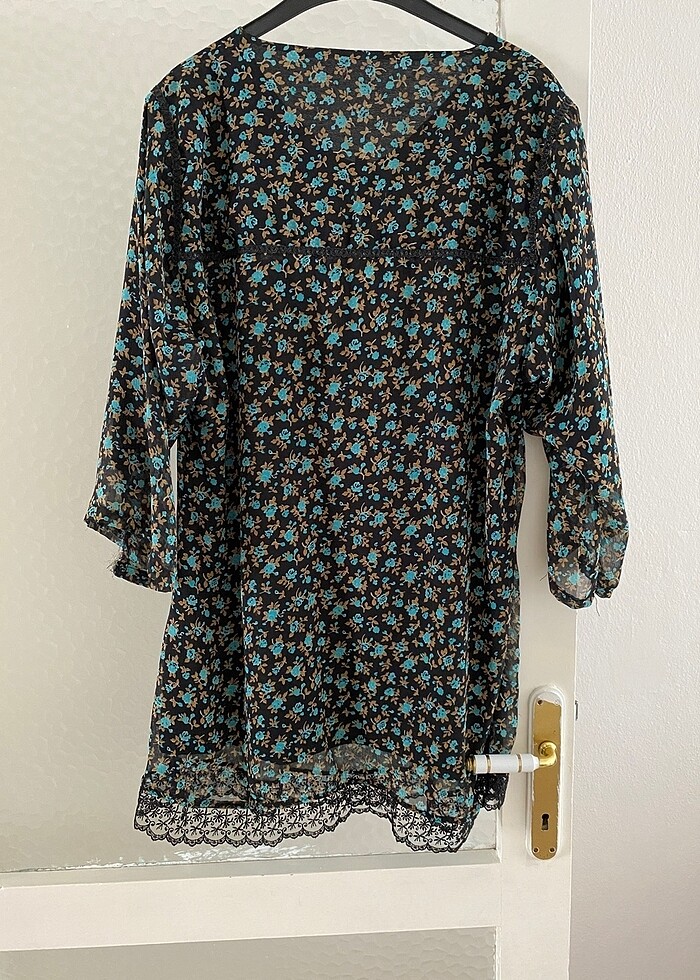 Truvakar kol büyük beden şifon tunik - Görsel 3