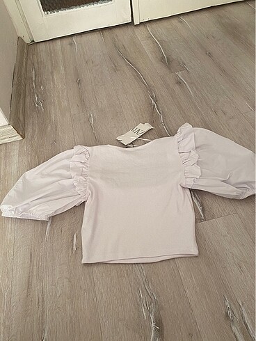 Zara ballon kol crop top - Görsel 8