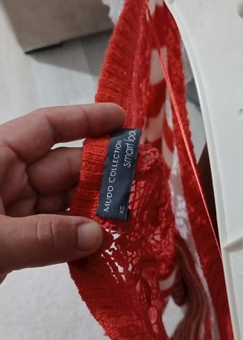 Kadın Kırmızı Çizgili Triko Uzun Kollu Kazak - Görsel 3